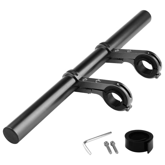 Bike Handlebar Extender Double Extension Mount Holder for E-Bike Bicycle Lightweight Durable Double Bike Handlebar Bracket for Holding Bicycle Speedometer, GPS, Phone Mount Holder up to 32mm